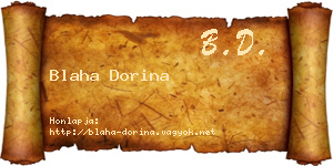 Blaha Dorina névjegykártya